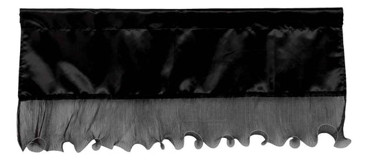 Tache Satin Ruffle Window Curtain Tailored Black 18x52" Valance (1622)