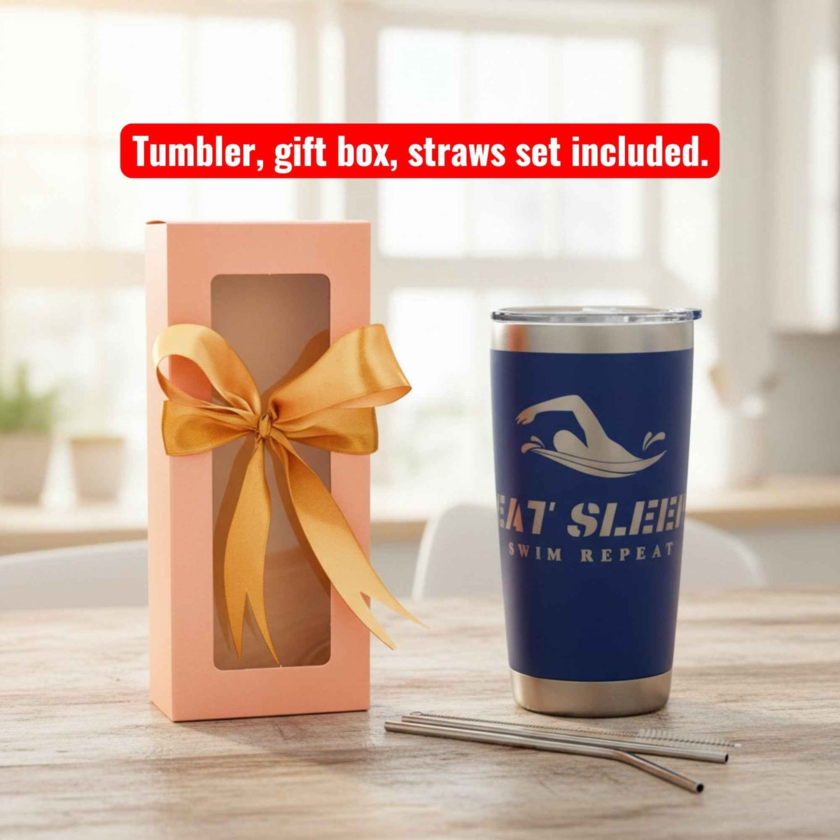 20oz Personalized Name Tumbler Gift for Swimmers Coaches