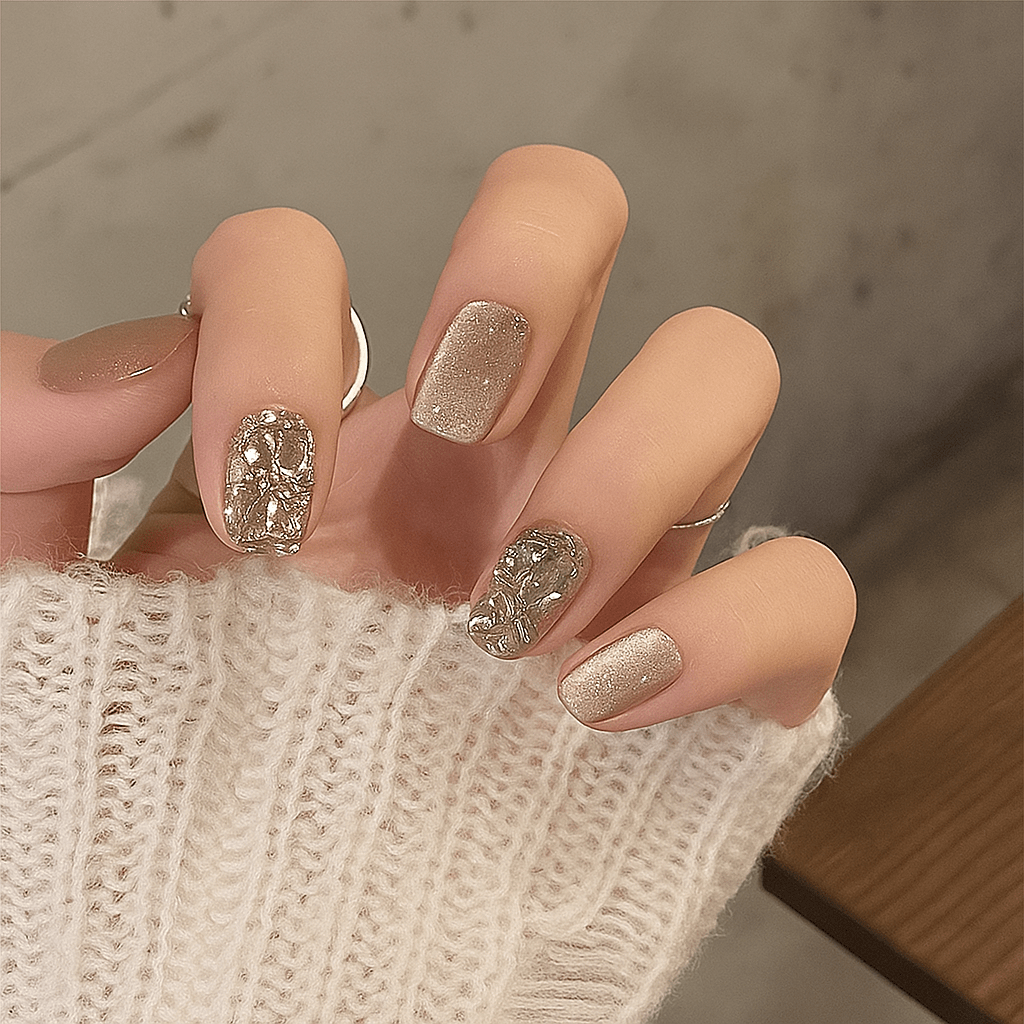 24 - Piece Press On Nails Set – Fake Crystal Nails with Glue
