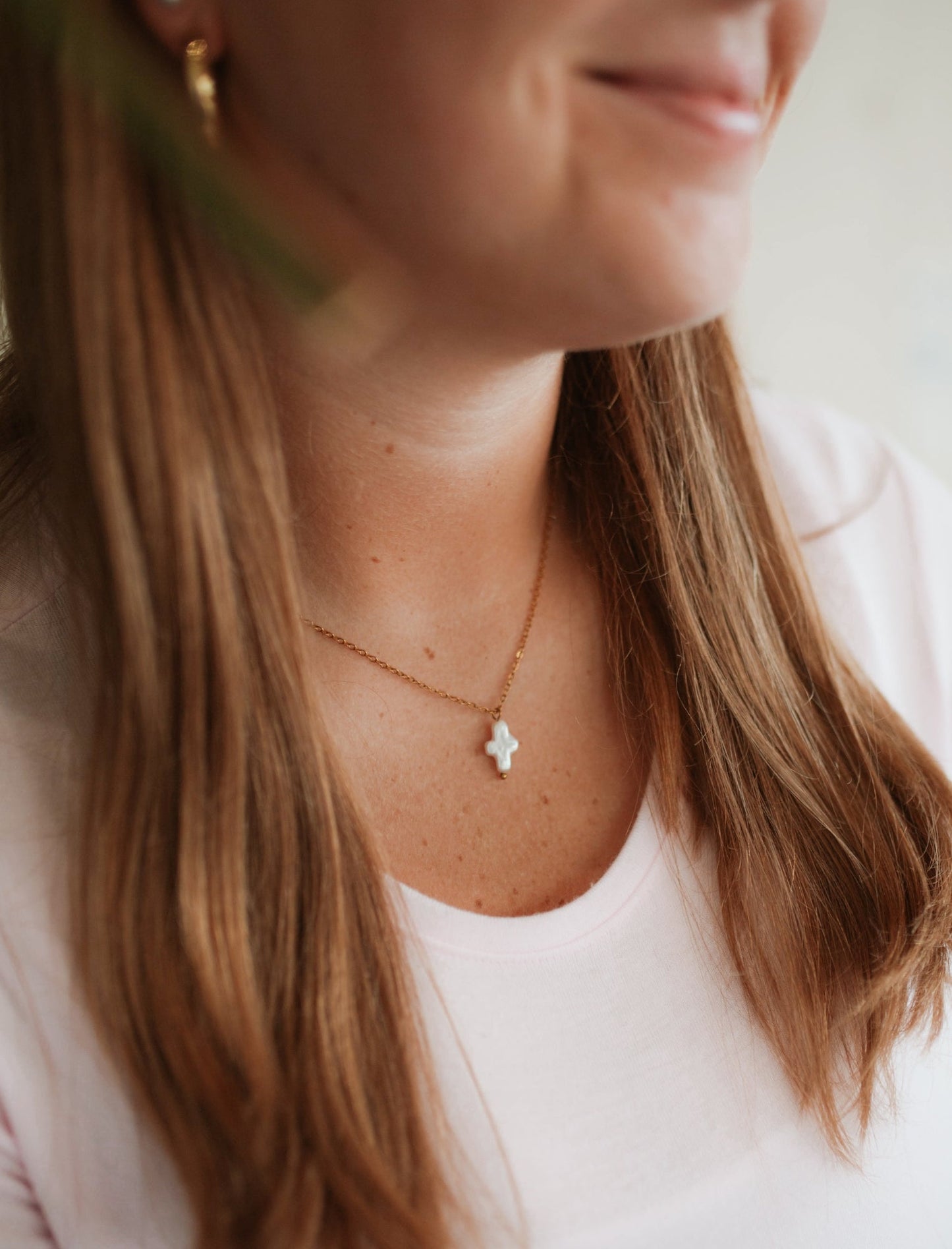 Necklace: Freshwater Pearl Cross
