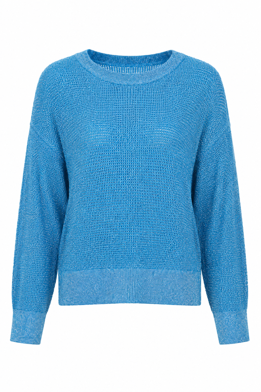 Pima Cotton Metallic Mini Seed Stitch - Peacock/Silver - Shaketea