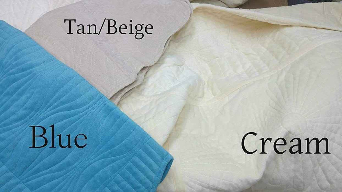 Tache Super Soft Blue Scalloped Coral Reef Quilted Fleece Bedspread Set (DXJ109013-2)