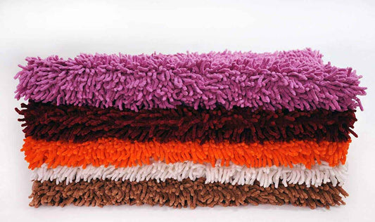 Tache Solid Brown Camel 100% Cotton Chenille Runner, Doormats, All Area Rug