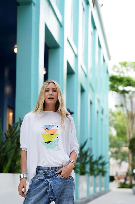 Pima Cotton "Mid Century" Luxury Boxy Tee - As Shown