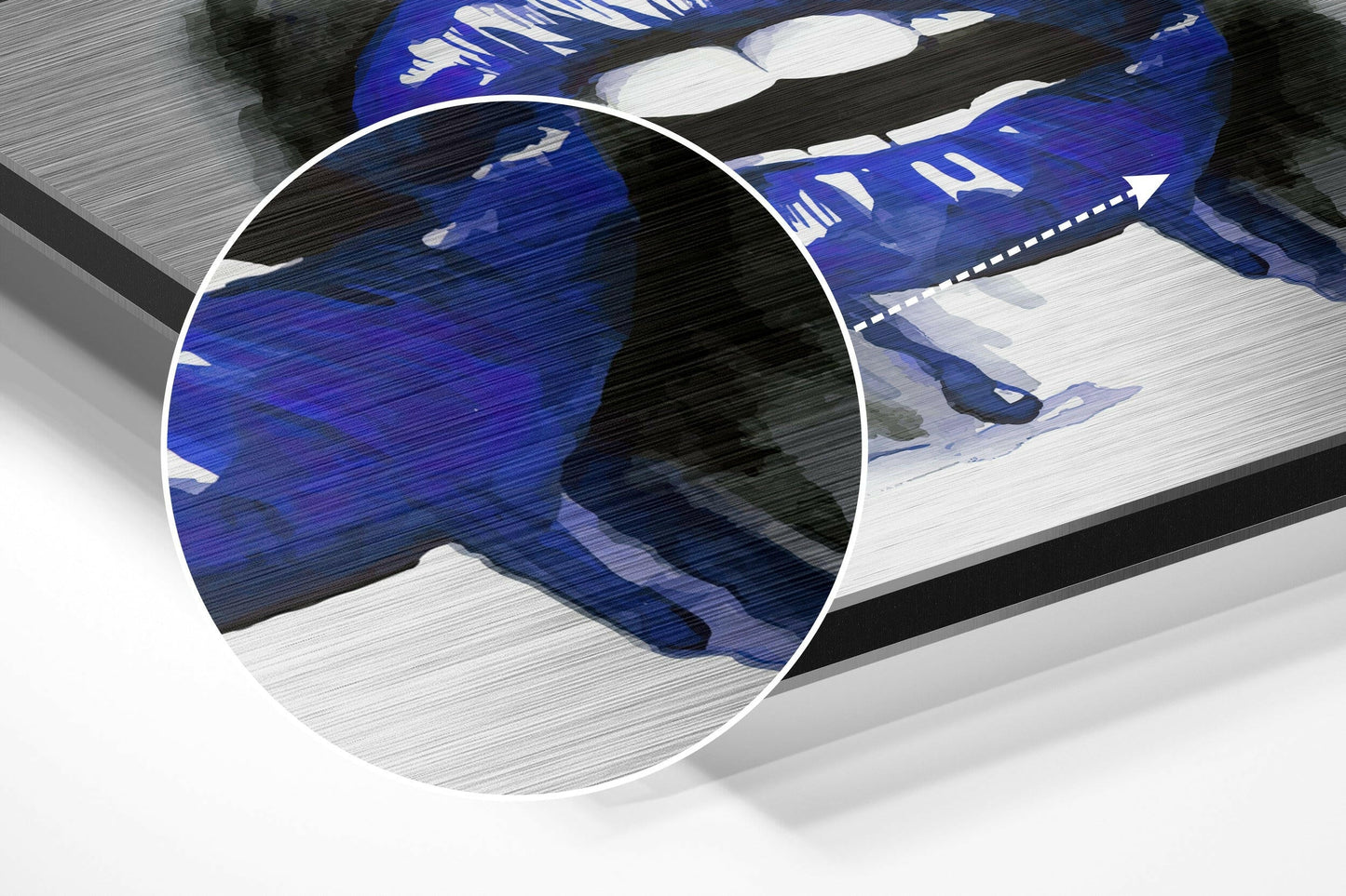 Lips Brushed Aluminium Dibond Wall Art