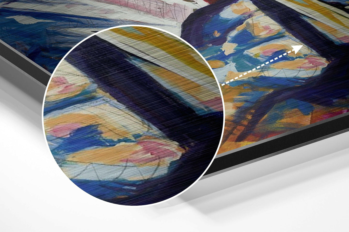 Cobalt Palette Knife Trumpet Player Brushed Aluminium Dibond Wall Art