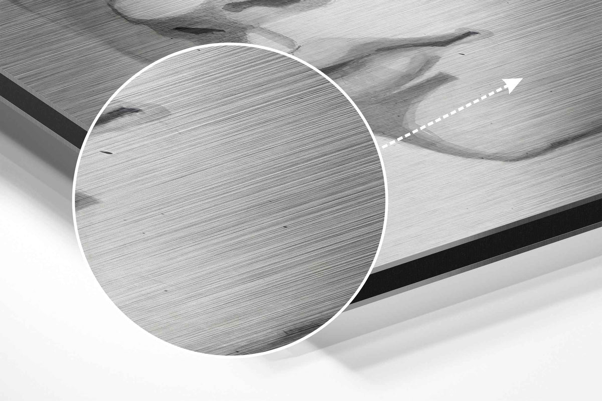 Lime Yellow Blot Eye Woman Sketch Brushed Aluminium Dibond Wall Art