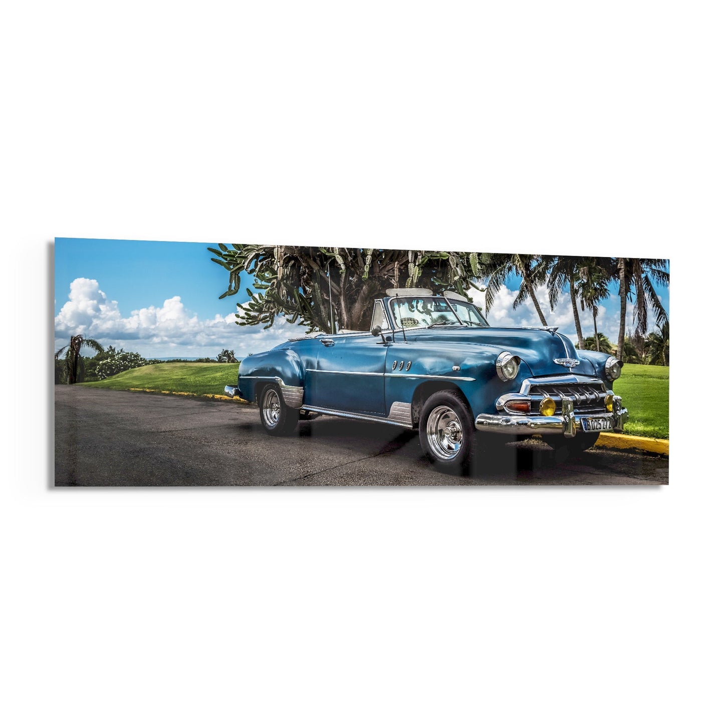 Classic Car Glass Wall Art (36"x14")