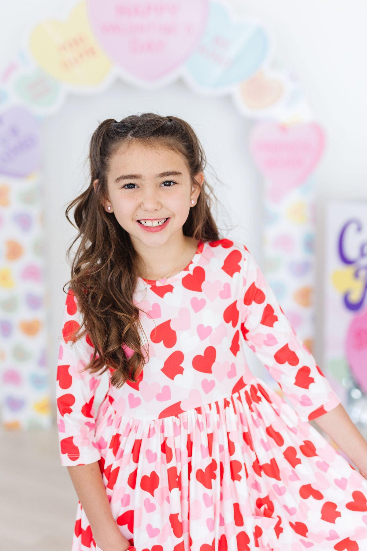 Be Mine 3/4 Sleeve Pocket Twirl Dress - Shaketea