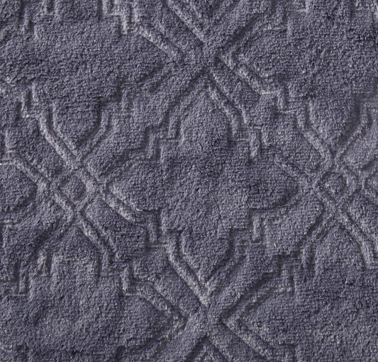 Tache Faux Fur Steel Navy Blue Diamond Trellis Pattern Throw Blanket (3390)