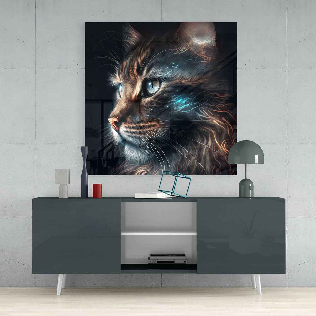 Cat Glass Wall Art || Designers Collection