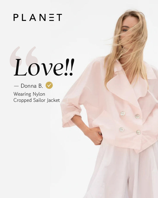 Nylon Cropped Sailor Jacket - Blush - Shaketea