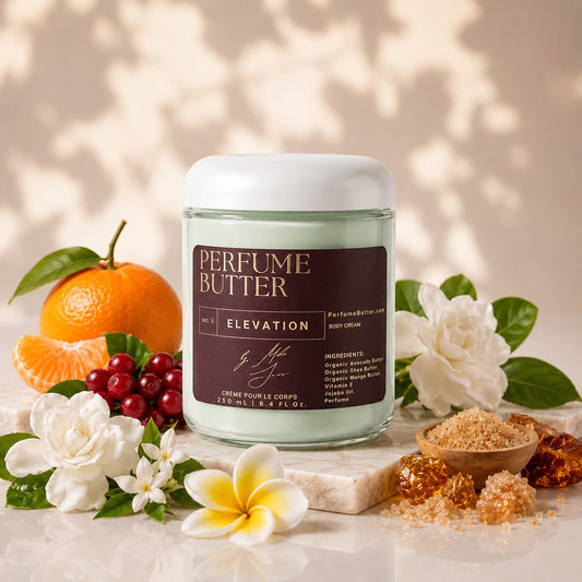 ELEVATION – The Luxury Body Butter Perfume | Floral Gardenia, Jasmine & Italian Mandarin Fragrance | Hydrating Skin Moisturizer | Sweet Elegant Long-Lasting Scent | Perfume Butter - Shaketea
