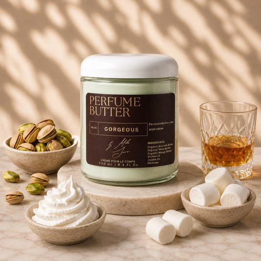 GORGEOUS – The Luxury Body Butter Perfume | Pistachio, Whipped Cream & Marshmallow Sweet Gourmand Fragrance | Deep Hydrating Skin Moisturizer | Warm Delicious Scent | Perfume Butter - Shaketea