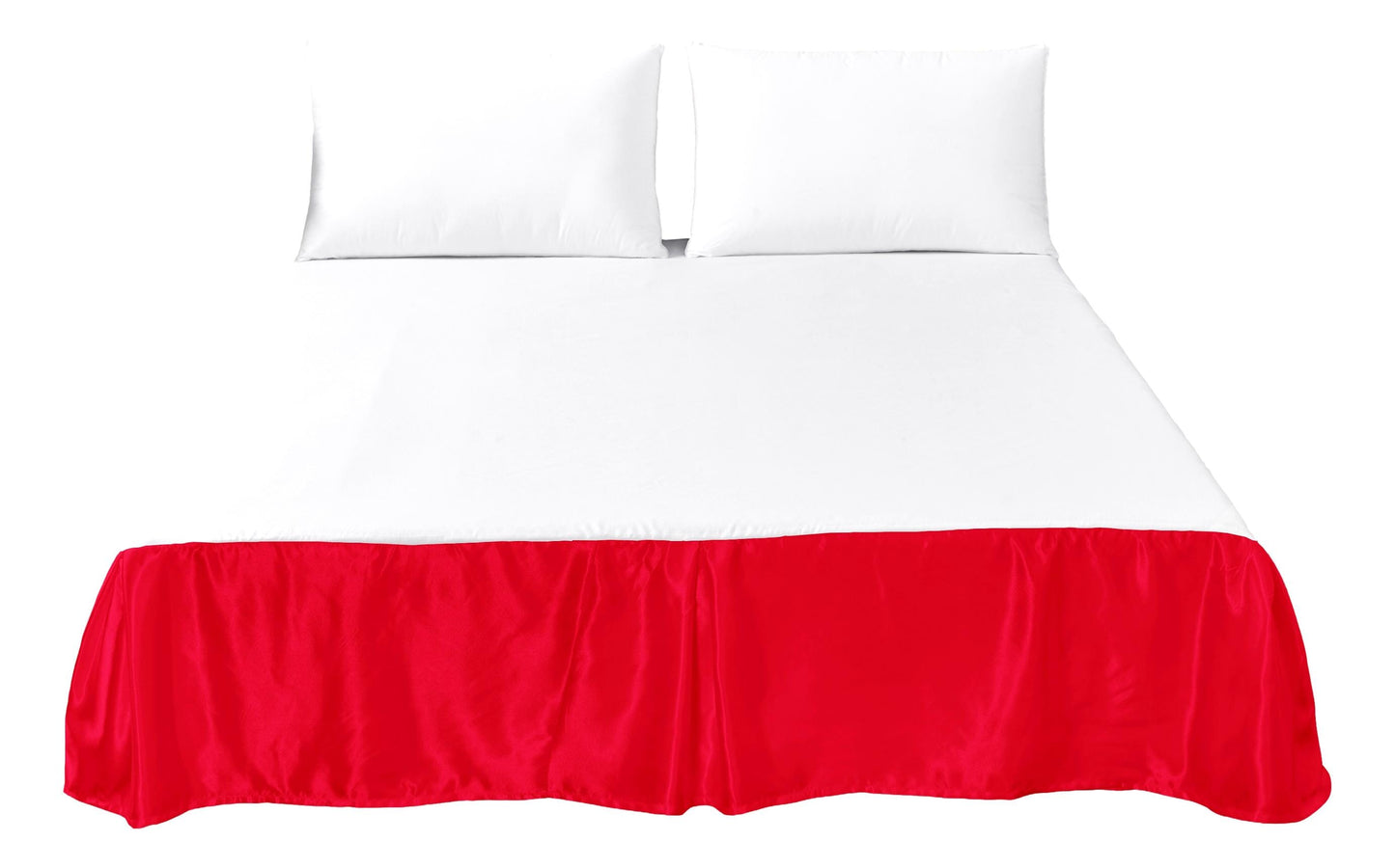 Tache Satin Romantic Bright Red Glam Platform Tailored 14" Bed Skirt Dust Ruffle (HY4174)