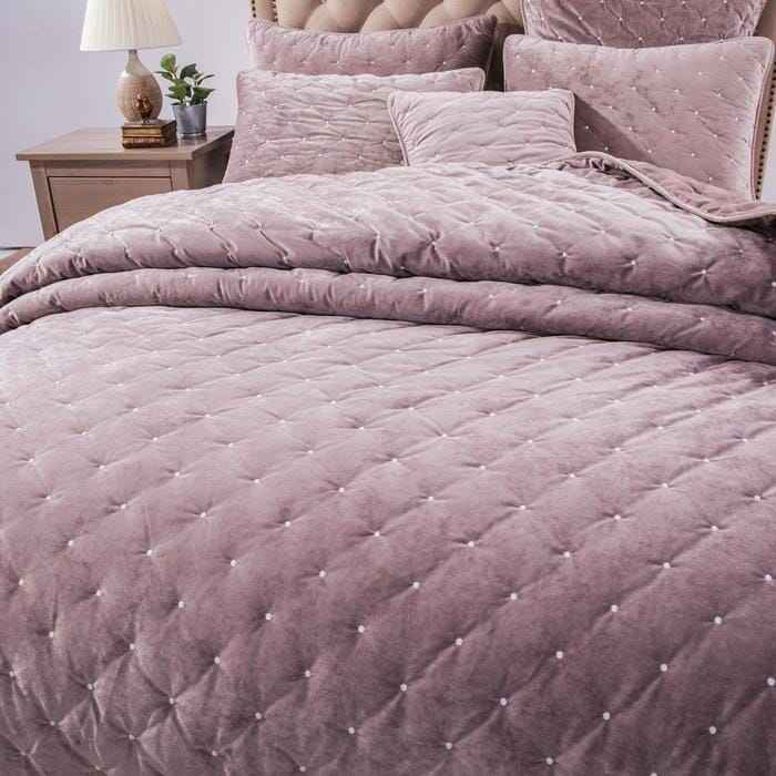 Tache Velvet Dreams Purple Mauve Plush Diamond Tufted Pillow Sham (JHW-853P)