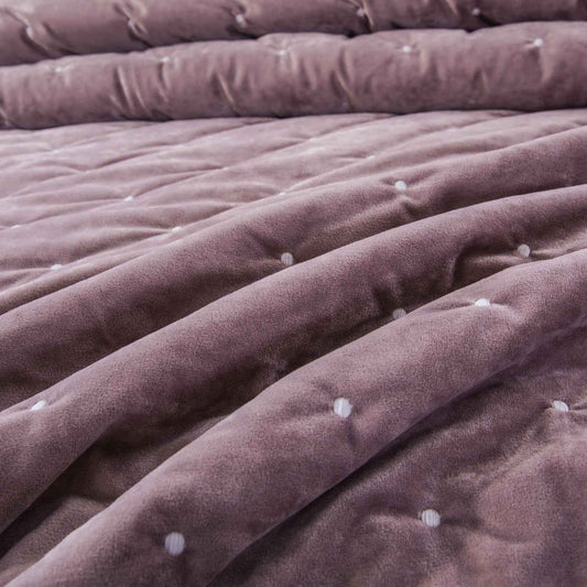 Tache Plush Dreams Purple Mauve Tufted Velvet Quilt Set (JHW-853P)