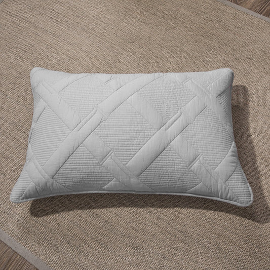 Tache Cotton Light Grey Silver Soothing Pastel Diamond Pillow Sham (JHW-862)