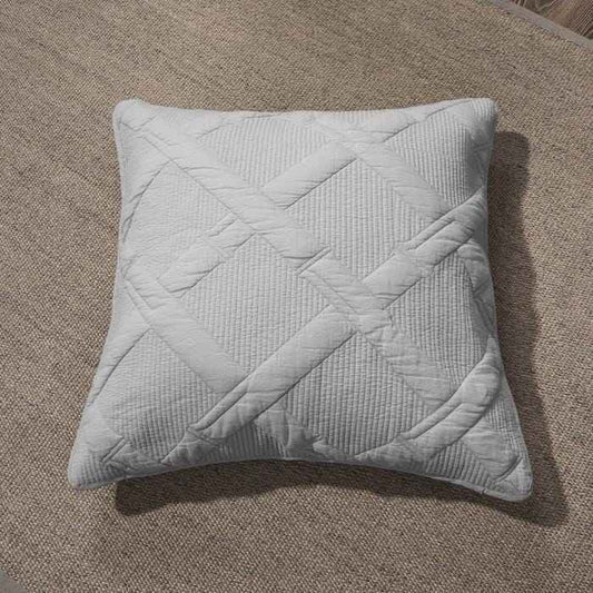 Tache Cotton Light Grey Silver Soothing Pastel Cushion Covers / Euro Sham (JHW-862)