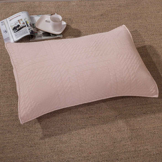 Tache Cotton Stone Washed Soothing Pastel Rustic Blush Pink Diamond Pillow Sham (JHW-863)
