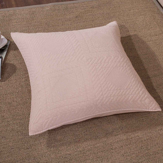 Tache Cotton Stone Washed Soothing Pastel Rustic Blush Pink Cushion Covers / Euro Sham (JHW-863)