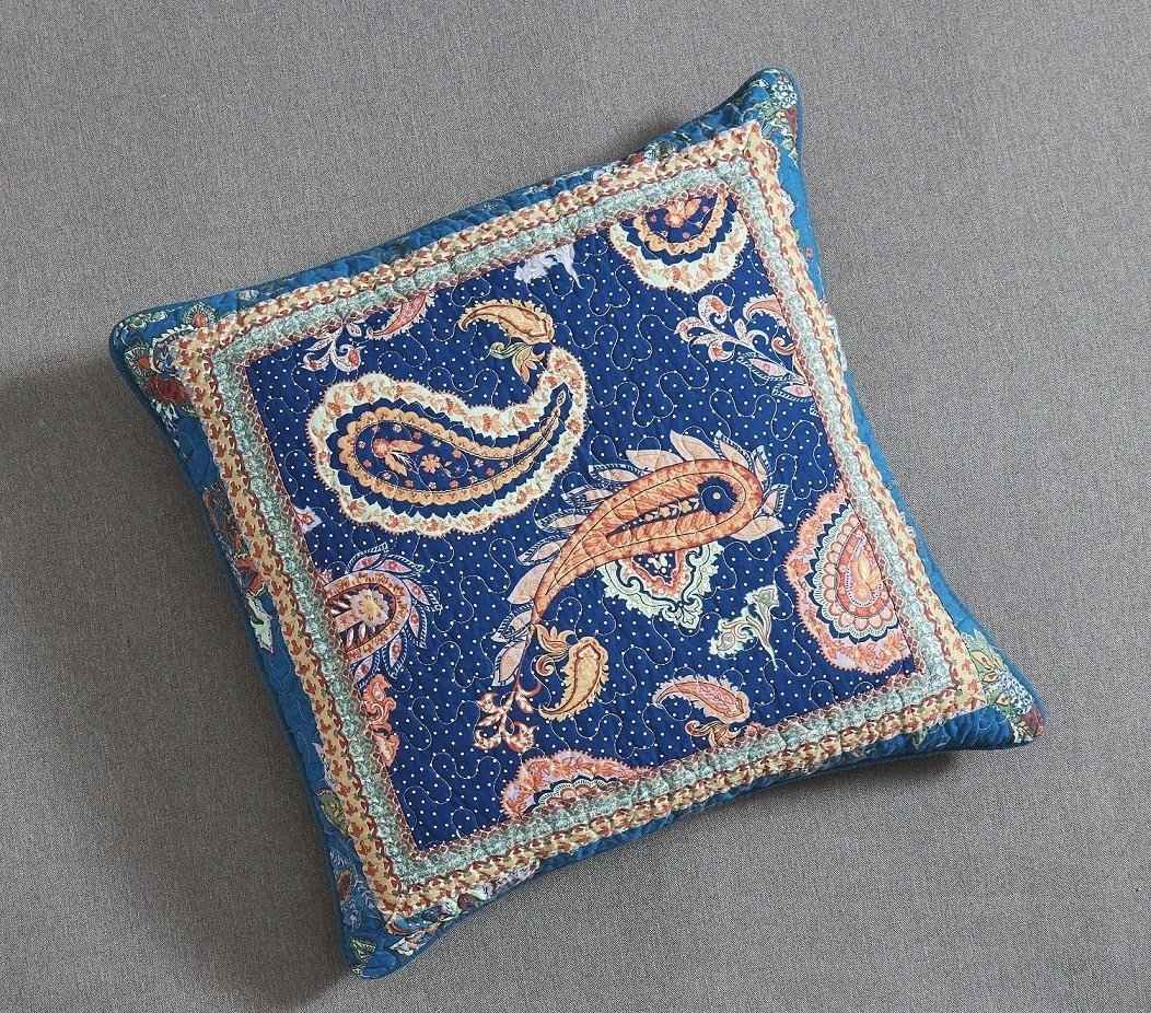 Tache Cotton Patchwork Paisley Bohemian Night Flower Euro Sham (JHW-882)