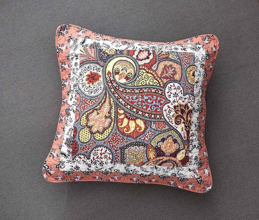 Tache Cotton Patchwork Paisley Floral Bohemian Mosaic Paradise Euro Sham (JHW-933)