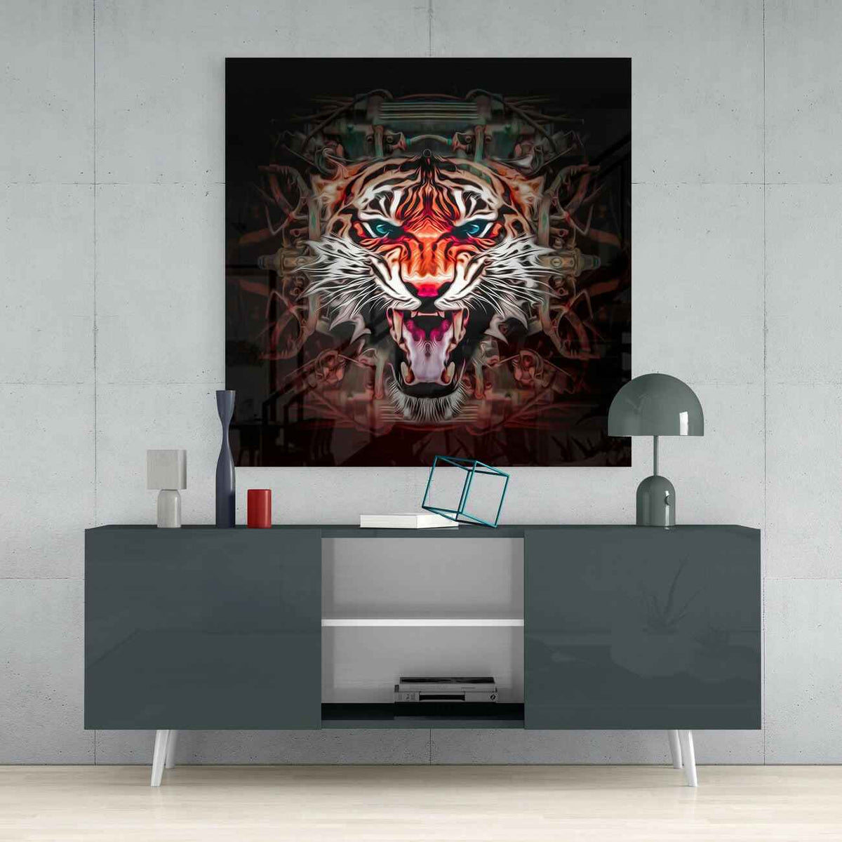 The Punishment Of The Lion Glass Wall Art