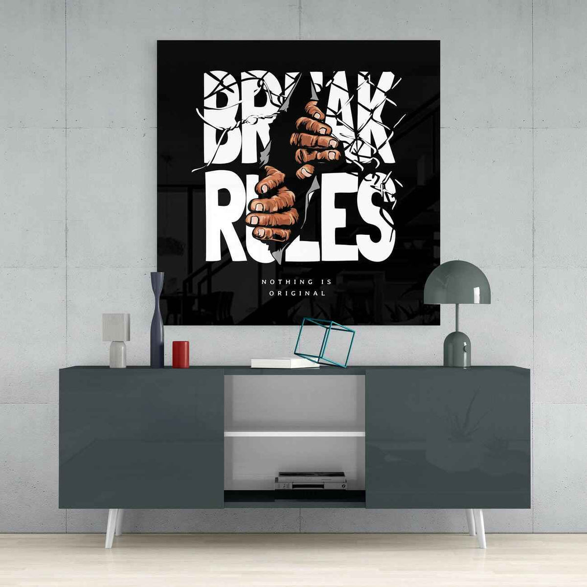 Rule Breaker Glass Wall Art