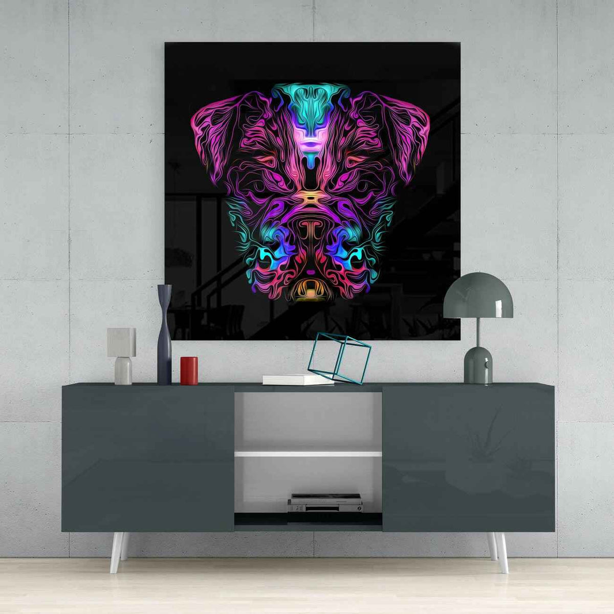 Angry Dog Glass Wall Art