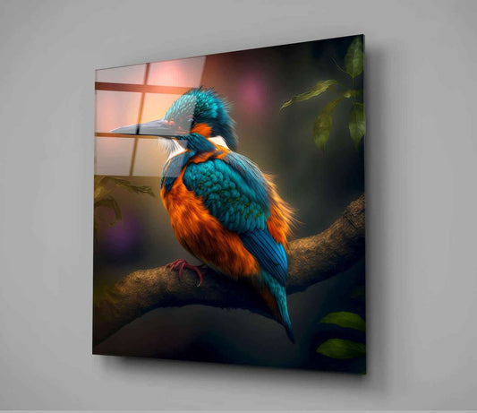 Kingfisher Glass Wall Art || Designer Collection