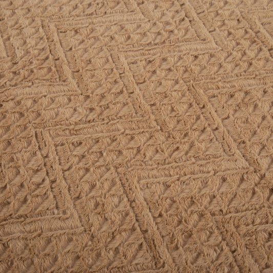 Tache Caramel Brown Faux Fur Throw Blanket Chevron Geometric Embossed (#10)