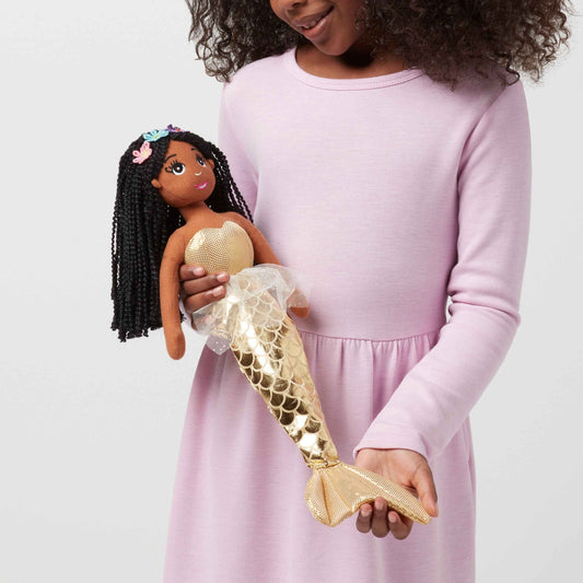 A Large Size Medium Brown Skin Tone Mermaid Doll