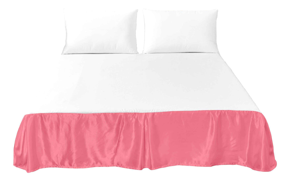 Tache Satin Pink Lustrous Sweet Victorian Tailored Platform 14" Bed Skirt Dust Ruffle (MZ002)