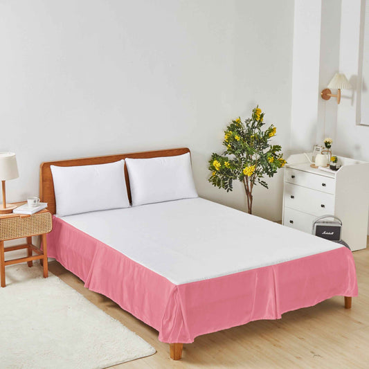 Tache Satin Pink Lustrous Sweet Victorian Tailored Platform 14" Bed Skirt Dust Ruffle (MZ002)