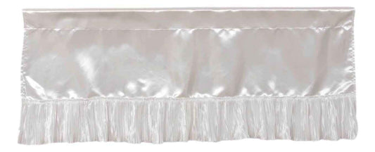 Tache Satin Ruffle Sweet Victorian Window Curtain Tailored Valance 18x52" White (MZ002)