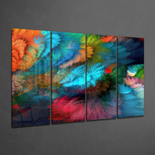 Colorful Touches 4 Pieces Mega Glass Wall Art (59"x36")