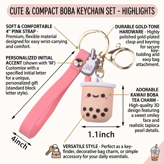 Charming Bubble Tea Keychain – Perfect for Boba Tea Enthusiasts