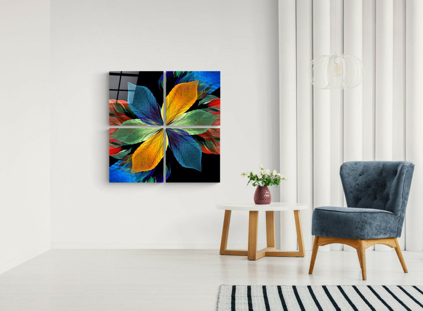 Fortune Flower Quadro Glass Wall Art
