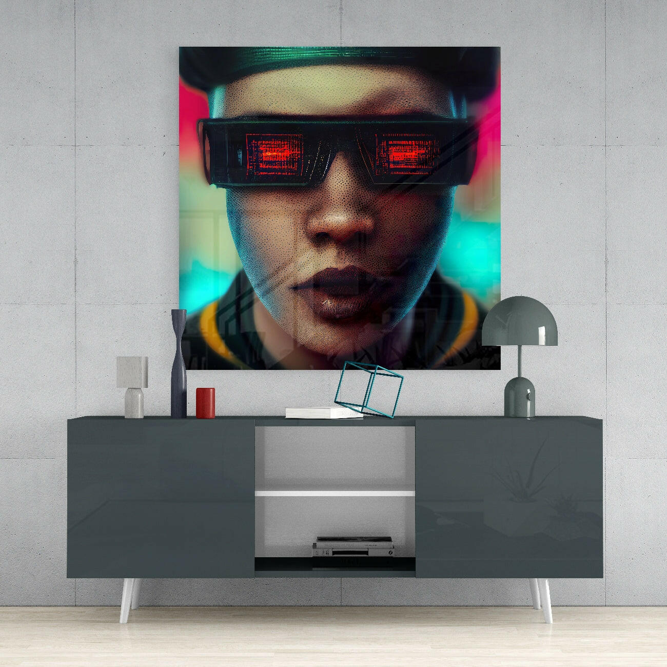 Virtual Life Glass Wall Art || Designer Collection