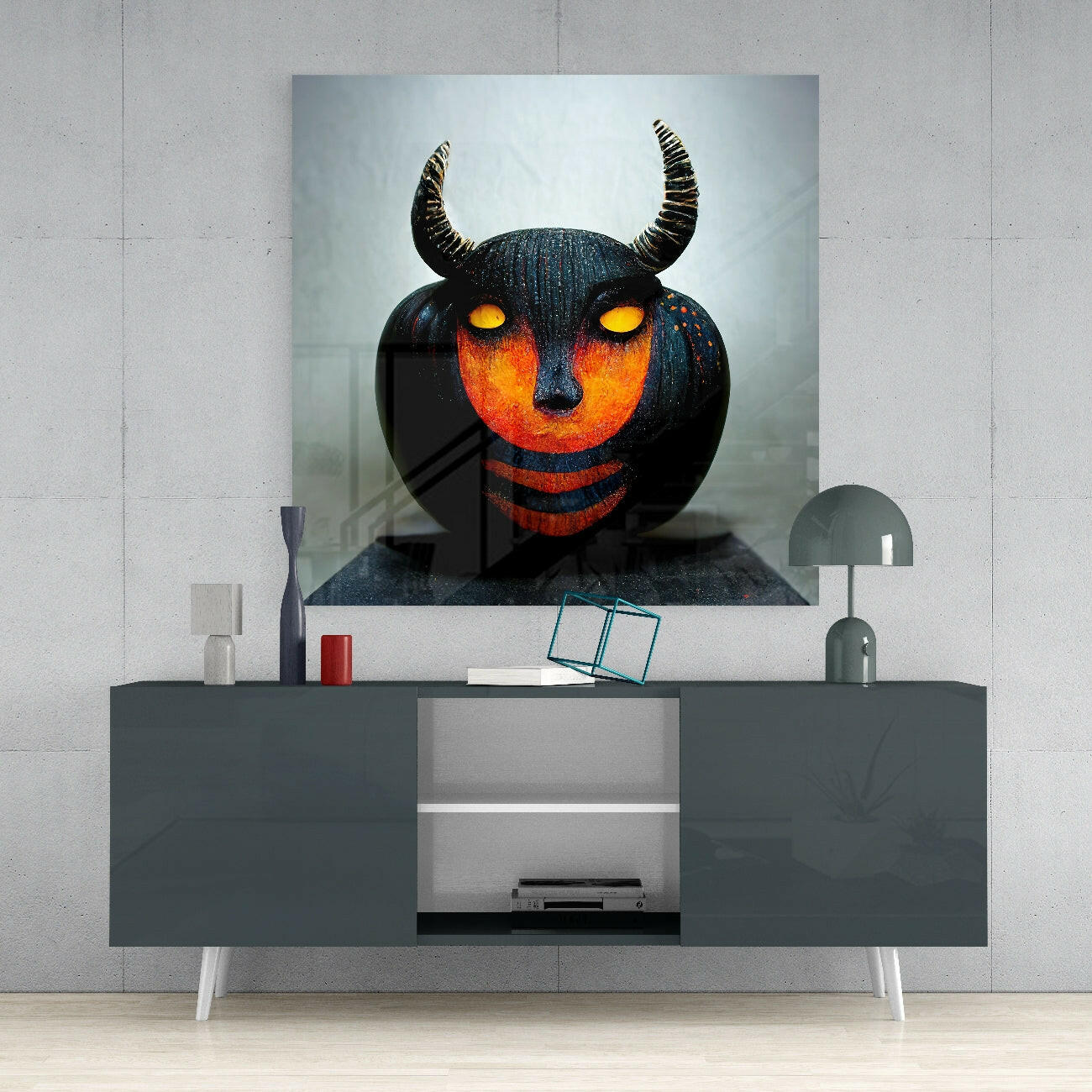 Evil Pumpkin Glass Wall Art | Designers Collection - Shaketea