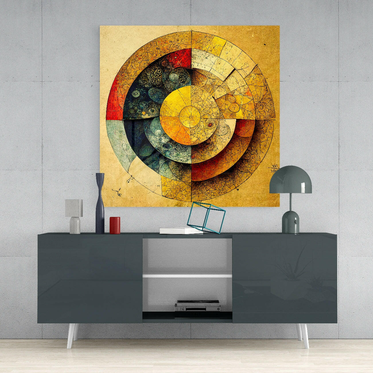Circles Glass Wall Art || Designers Collection