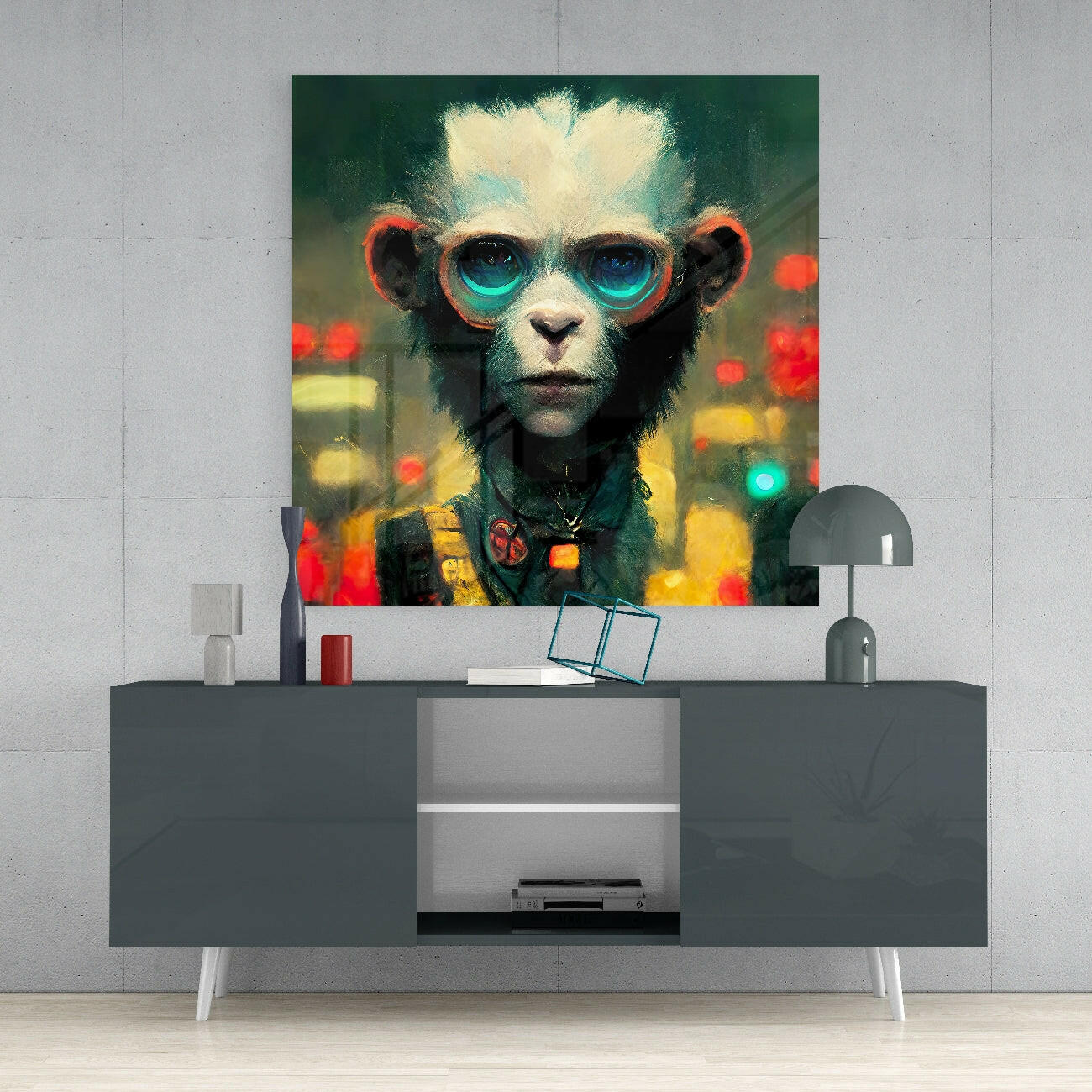 The Monkey Glass Wall Art || Designer Collection