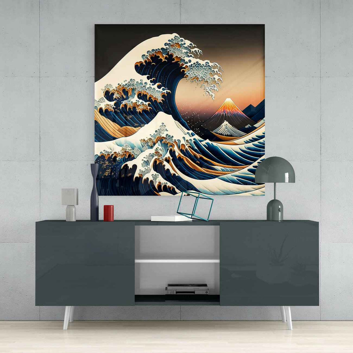 Waves Glass Wall Art || Designer Collection