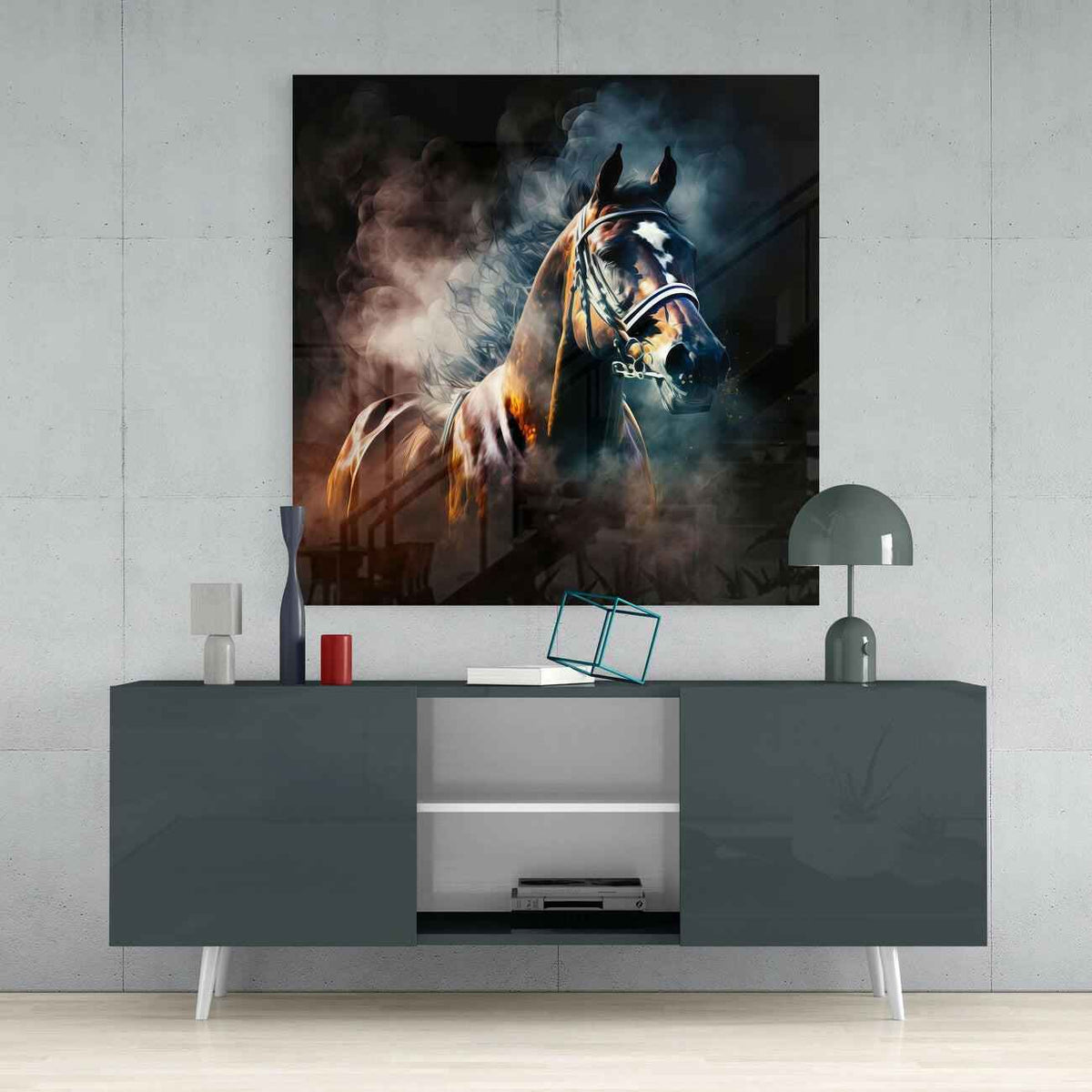 Horse Glass Wall Art || Designers Collection