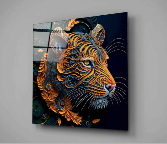 Tiger Glass Wall Art || Designers Collection