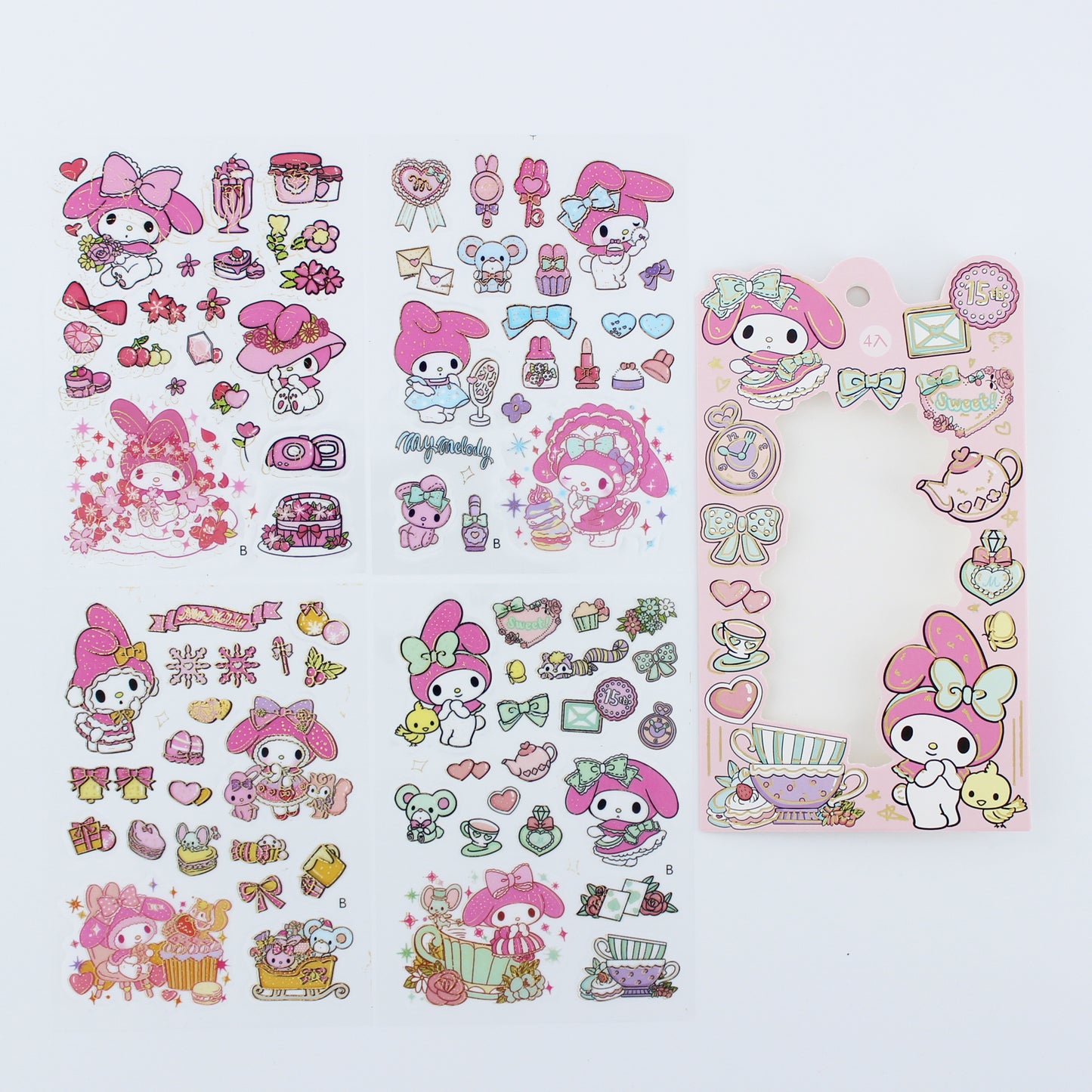 Kuromi or My Melody Sticker Set – 4 Kawaii Sanrio Sheets