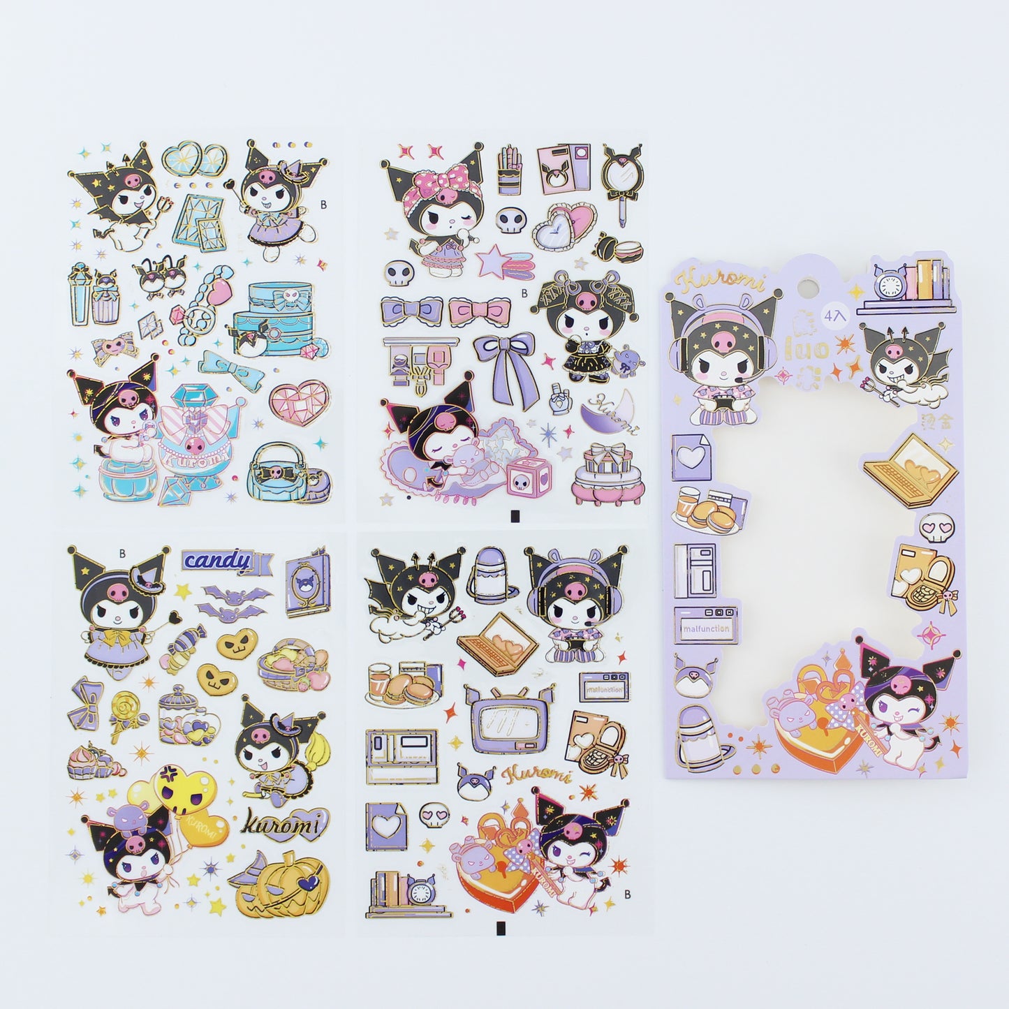 Kuromi or My Melody Sticker Set – 4 Kawaii Sanrio Sheets