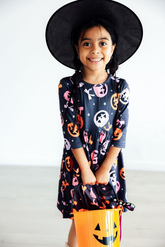 Sweet Tooth 3/4 Sleeve Pocket Twirl Dress - Shaketea