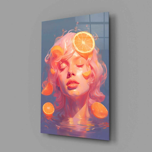 Orange Bubbles Glass Wall Art || Designer Collection